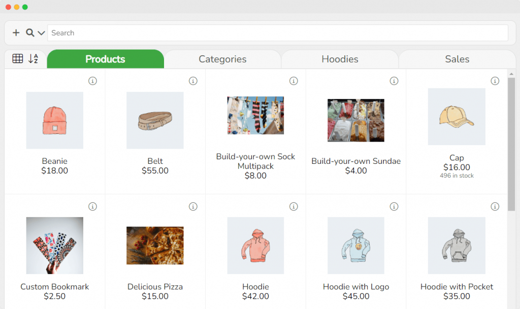 Jovvie's product grid layout